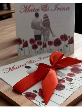 Invitatie Nunta rosu